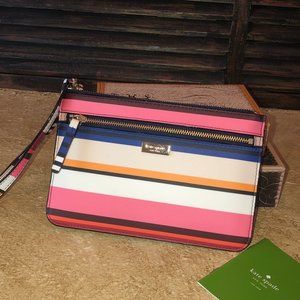 Kate Spade multi-stripe Wristlet - NEW w/small blemish
